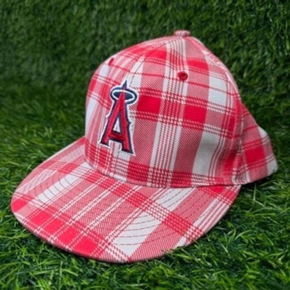 Anaheim‎ Angels Hat Baseball Cap Red White Plaid 50th Anniversary Chronic Tacos